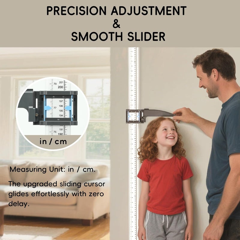 ta da Height Measurement Portable Stadiometer Height Rod 8-85 inch/20-217 cm Unit with cm & inch, Accurate Scale Height Measuring Tool with Precision Adjustment for Office Home Adults - Image 5
